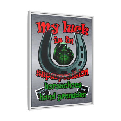 my luck - framed canvas art (brushed nickel)