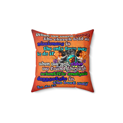 doggystyle - Spun Polyester Square Pillow - (burnt orange)