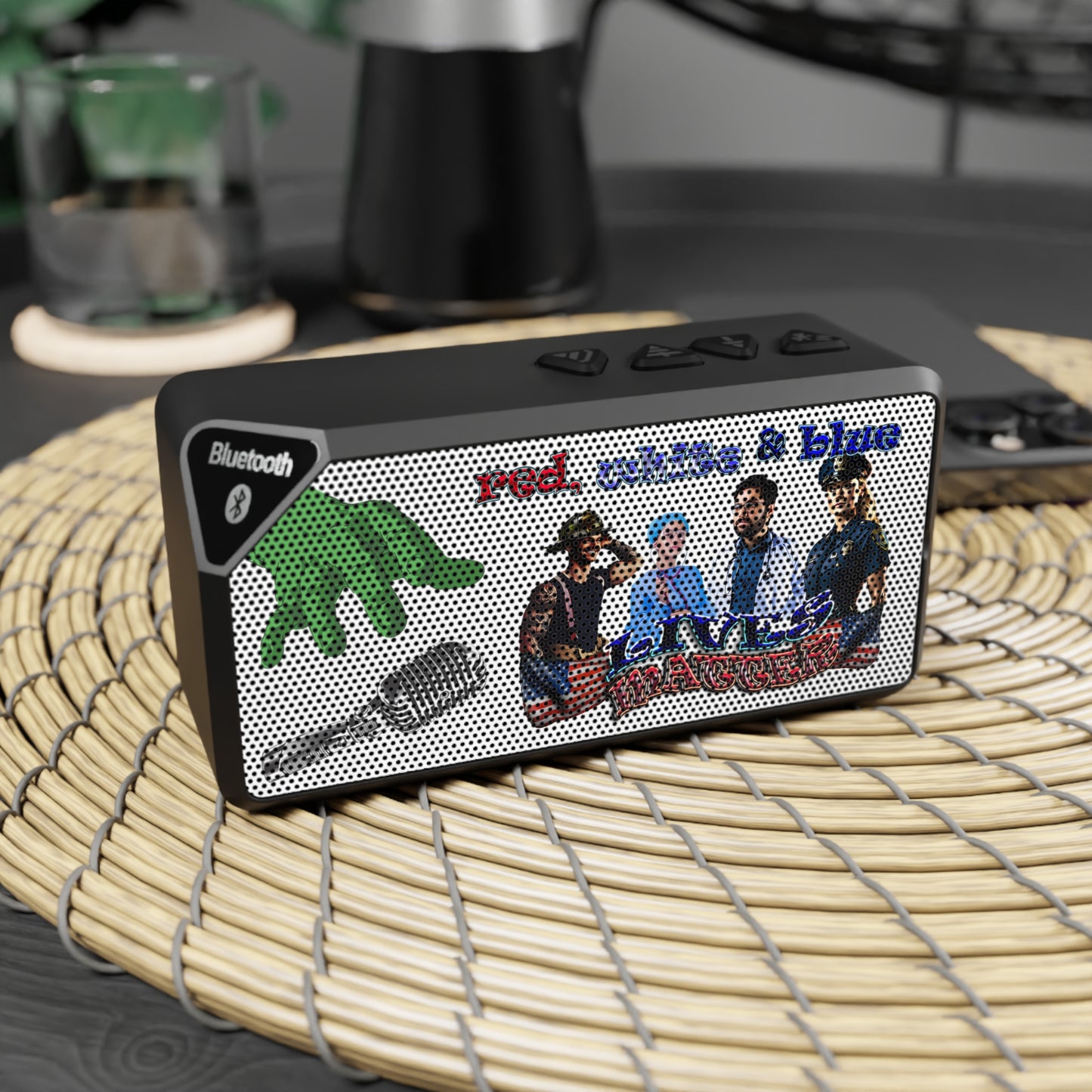 rw&b lives matter - Jabba Bluetooth Speaker (white)