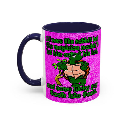 turtle race - Accent Mug (pink swirl)