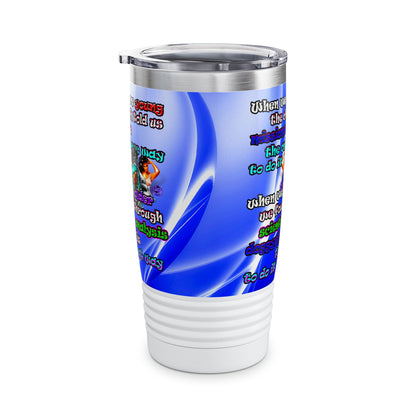 doggystyle - Ringneck Tumbler, 20oz (blue-white wave)