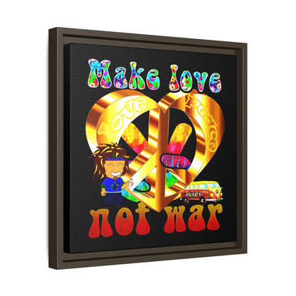 love peace - framed canvas art (black)