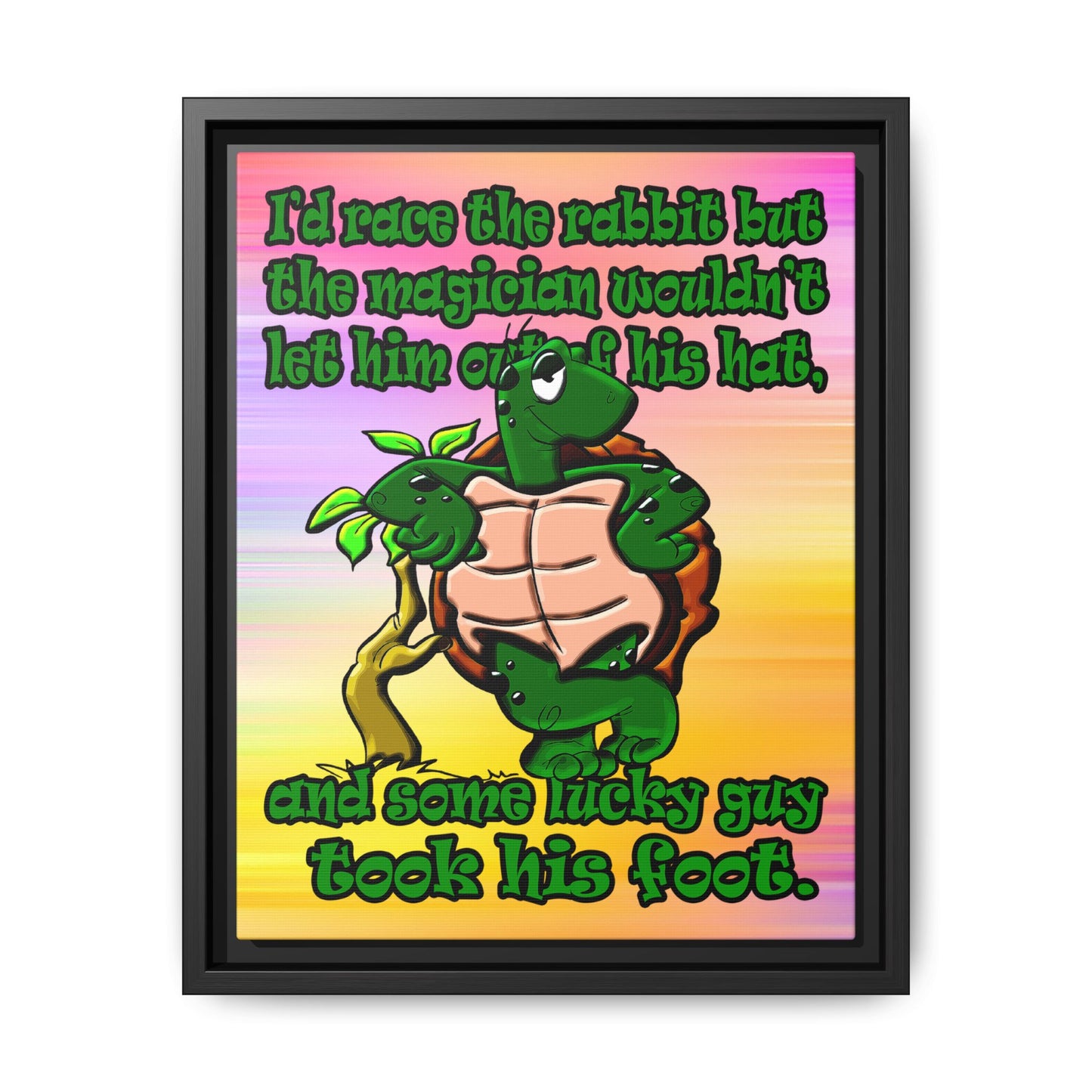 turtle race - framed canvas art (color blur)
