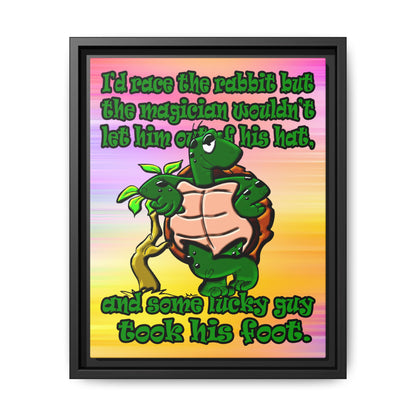 turtle race - framed canvas art (color blur)