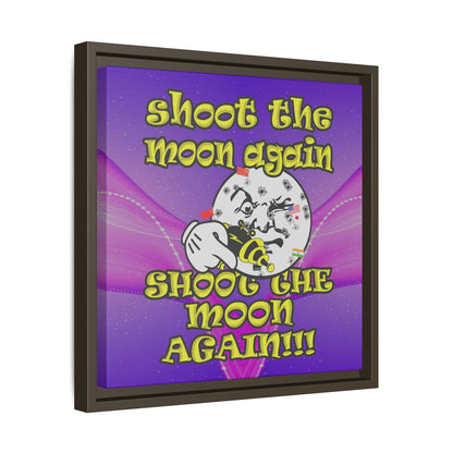 shoot the moon again - framed canvas art (purple-pink wave)