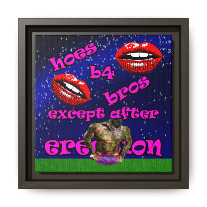 hoes b4 bros - framed canvas art ('snoops' background)