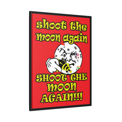 shoot the moon again - framed canvas art (red)