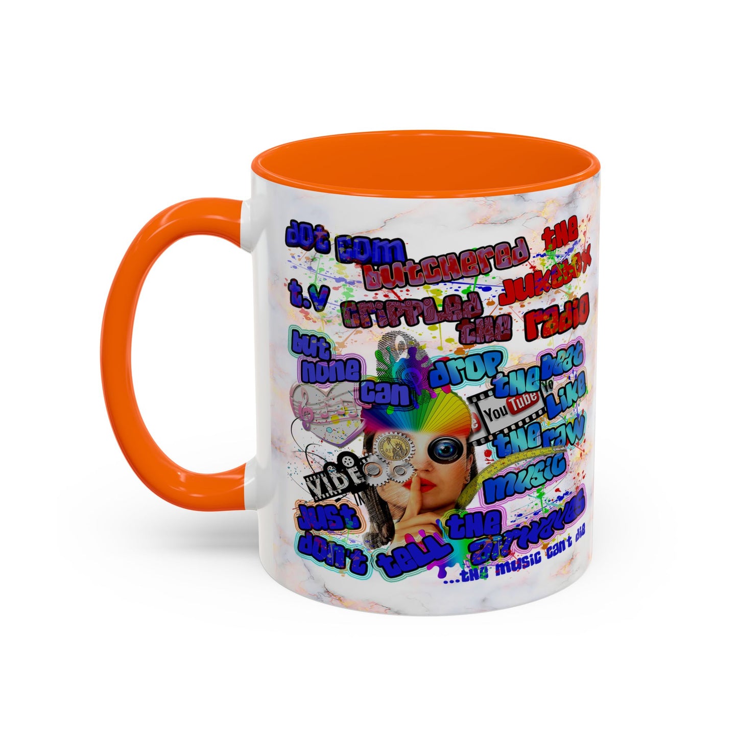 drop the beat - Accent Mug (white marble)