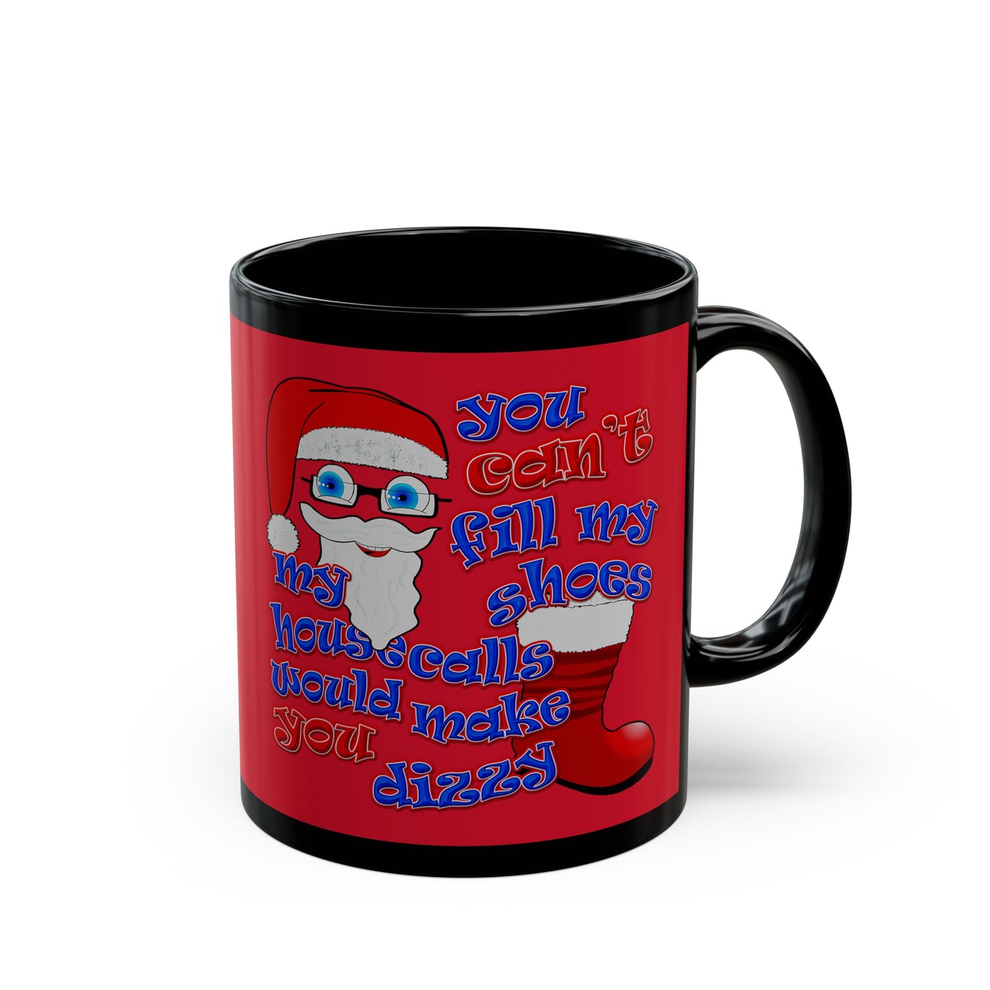 santa's shoes - Black Mug (dark red)