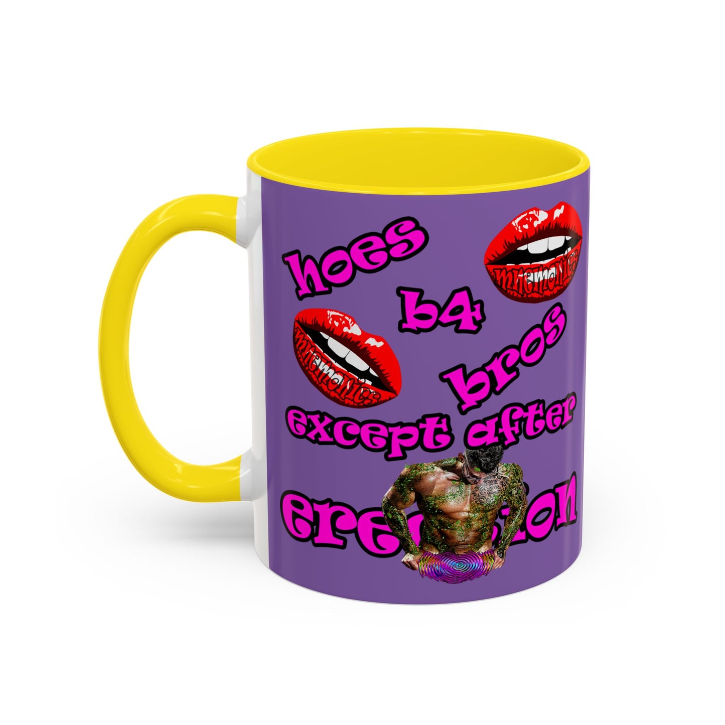 hoes b4 bros - Accent Mug (light purple)
