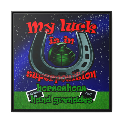 my luck - framed canvas art ('snoops' background)