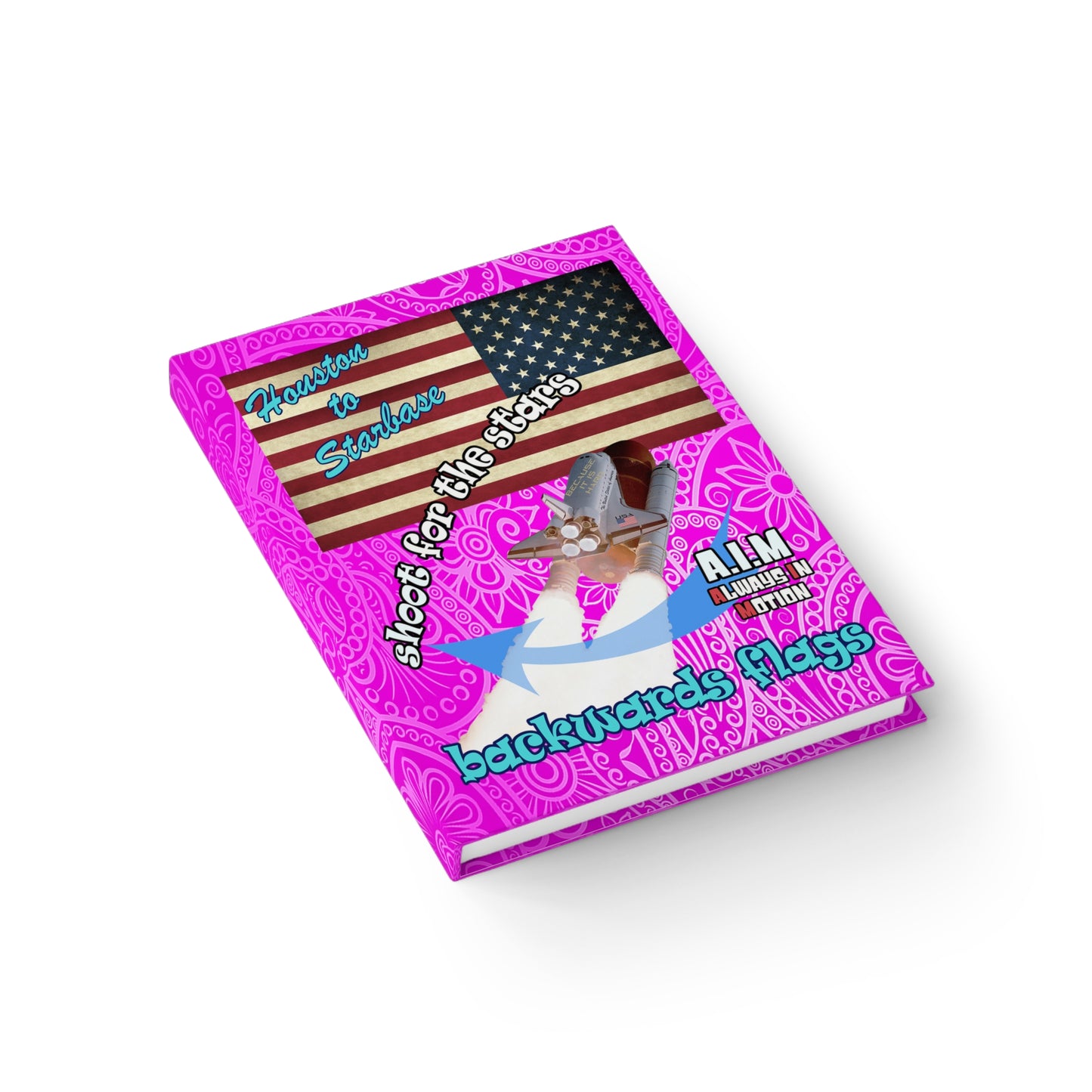 shoot for the stars - journal-blank (pink swirl)