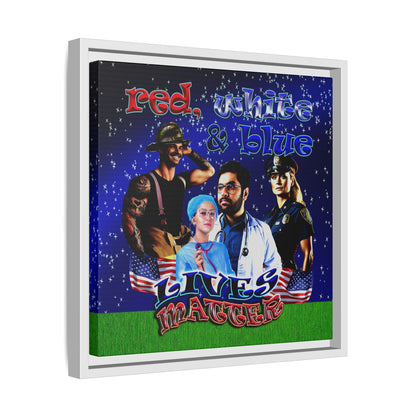 rw&b lives matter - framed canvas art ('snoops' background)
