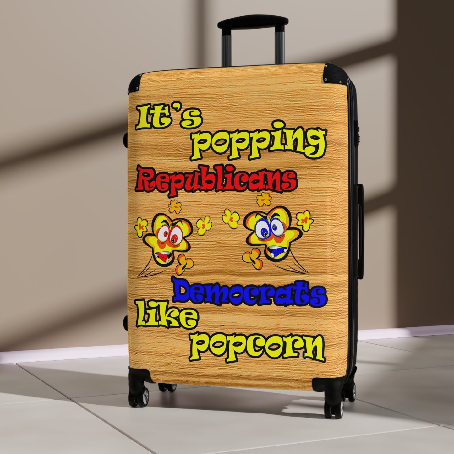 popping like popcorn - Suitcase (butterscotch wood finish)
