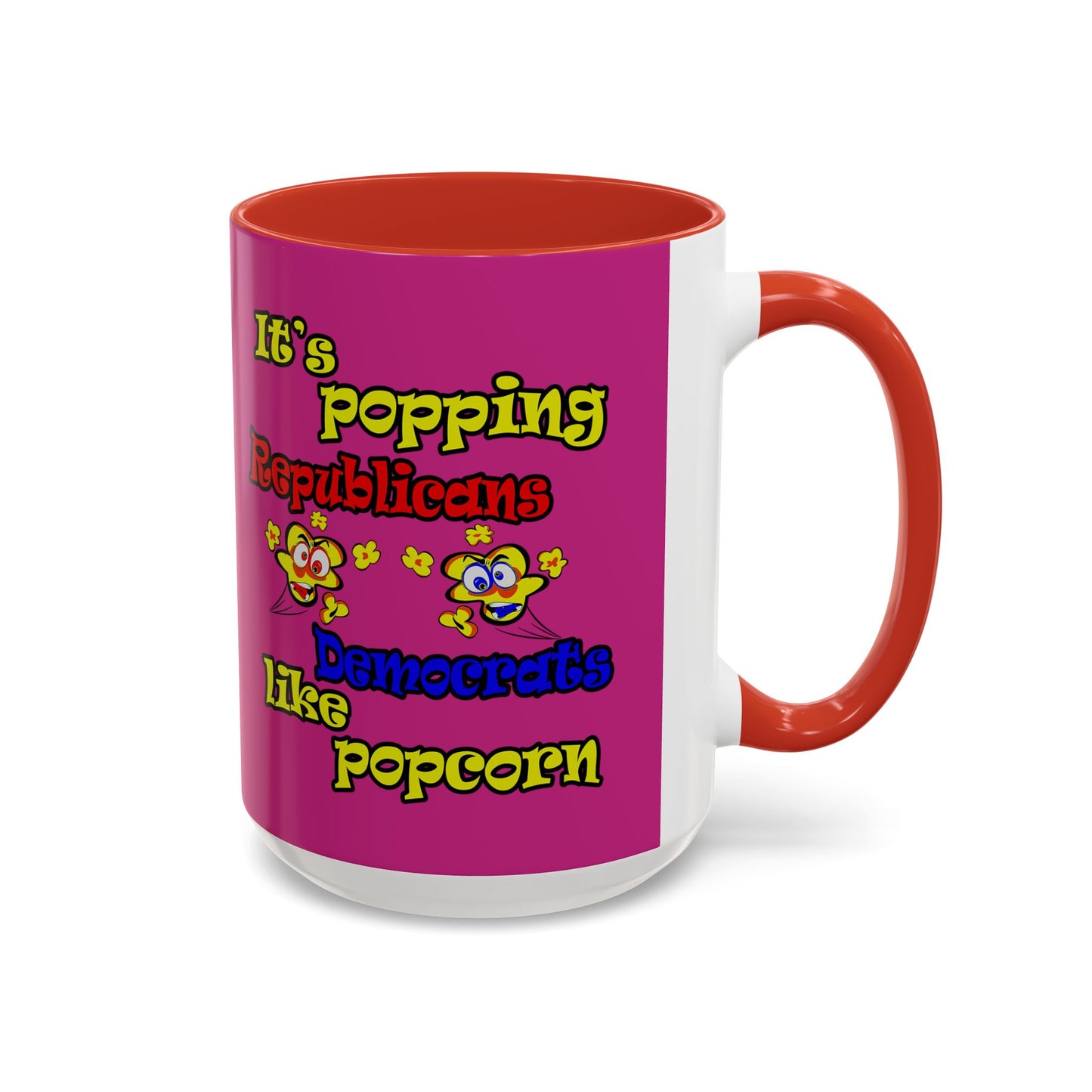 popping like popcorn - Accent Mug (pink)