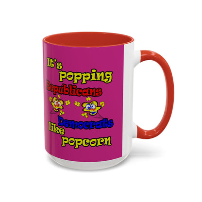 popping like popcorn - Accent Mug (pink)