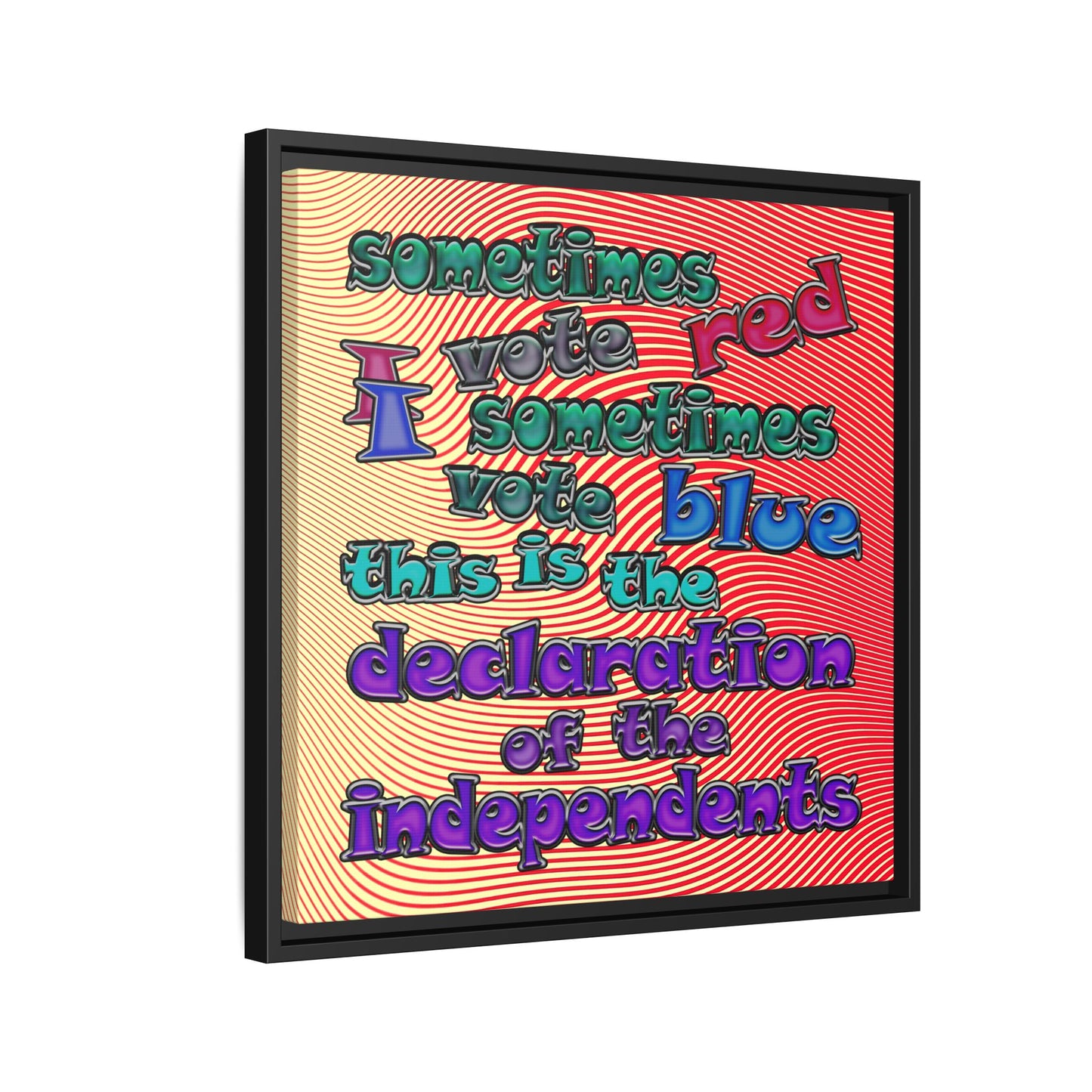 declaration of the independents - framed canvas art (yellow-orange wave)