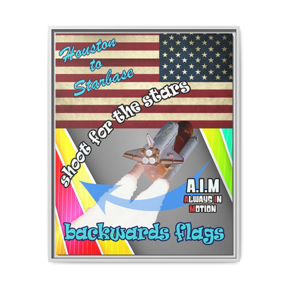 shoot for the stars - framed canvas art (rainbow split)