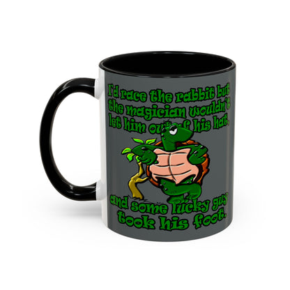 turtle race - Accent Mug (dark grey)