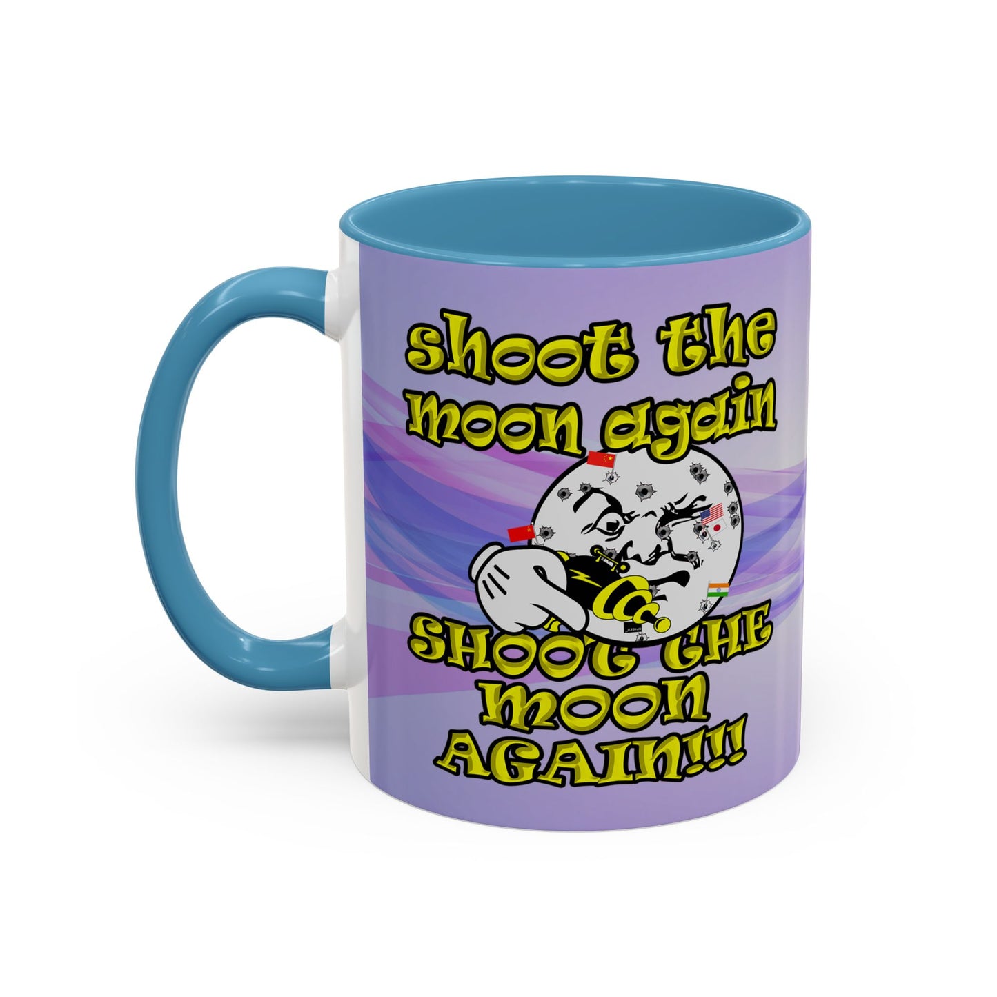 shoot the moon again - Accent Mug (light blue-pink wave)