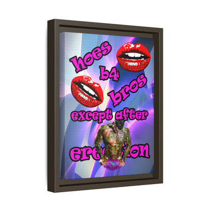 hoes b4 bros - framed canvas art (grey-pink wave)