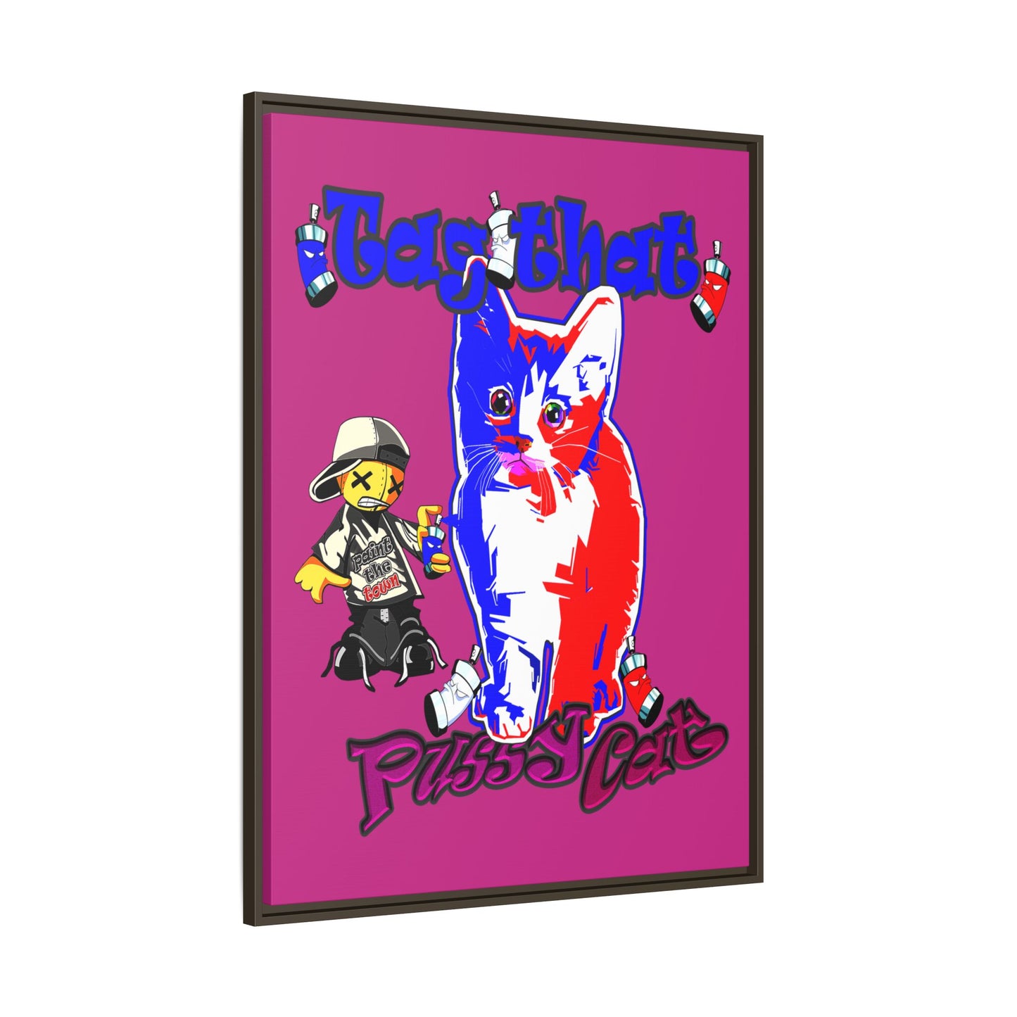 tag that - framed canvas art (pink)