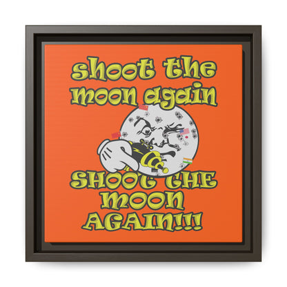 shoot the moon again - framed canvas art (orange)