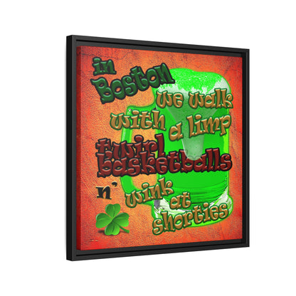 celtics logo - framed canvas art (burnt orange)