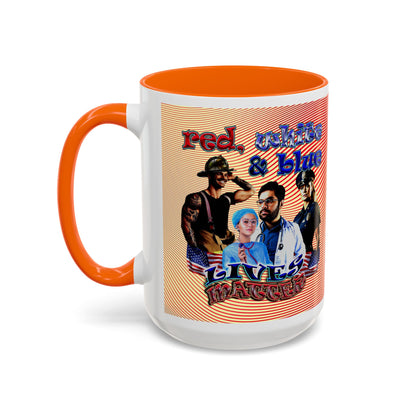 rw&b lives matter - Accent Mug (yellow-orange wave)