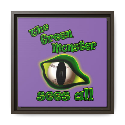 green monster - framed canvas art (light purple)