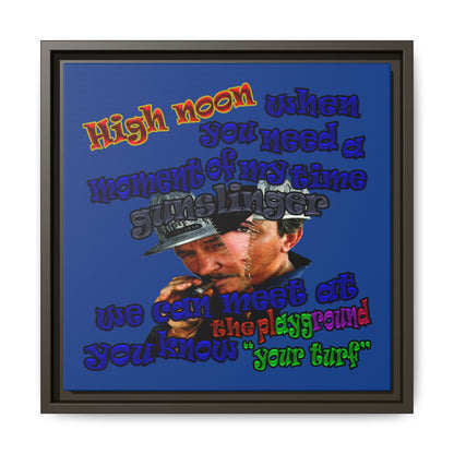 high noon - framed canvas art (dark blue)