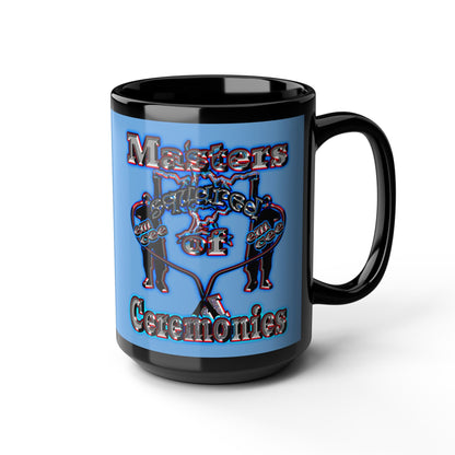 em cee squared - Black Mug (light blue)