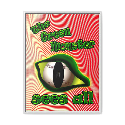 green monster - framed canvas art (yellow-orange wave)