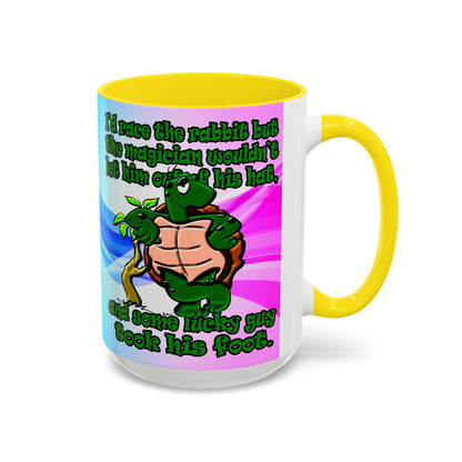 turtle race - Accent Mug (light blue-pink wave)