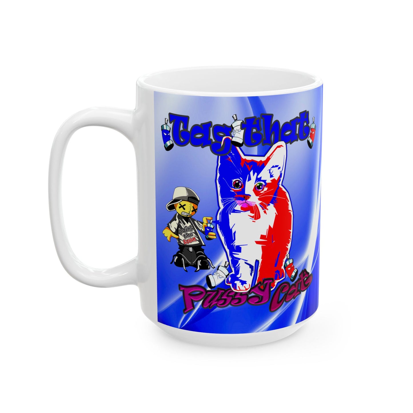 tag that - White Mug (blue-white wave)
