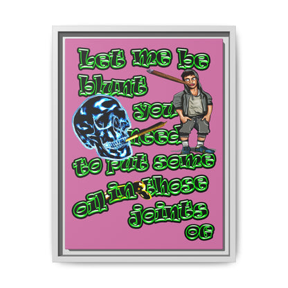 og - framed canvas art (light pink)