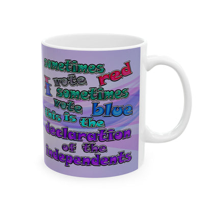 declaration of the independents - White Mug (light blue-pink wave)