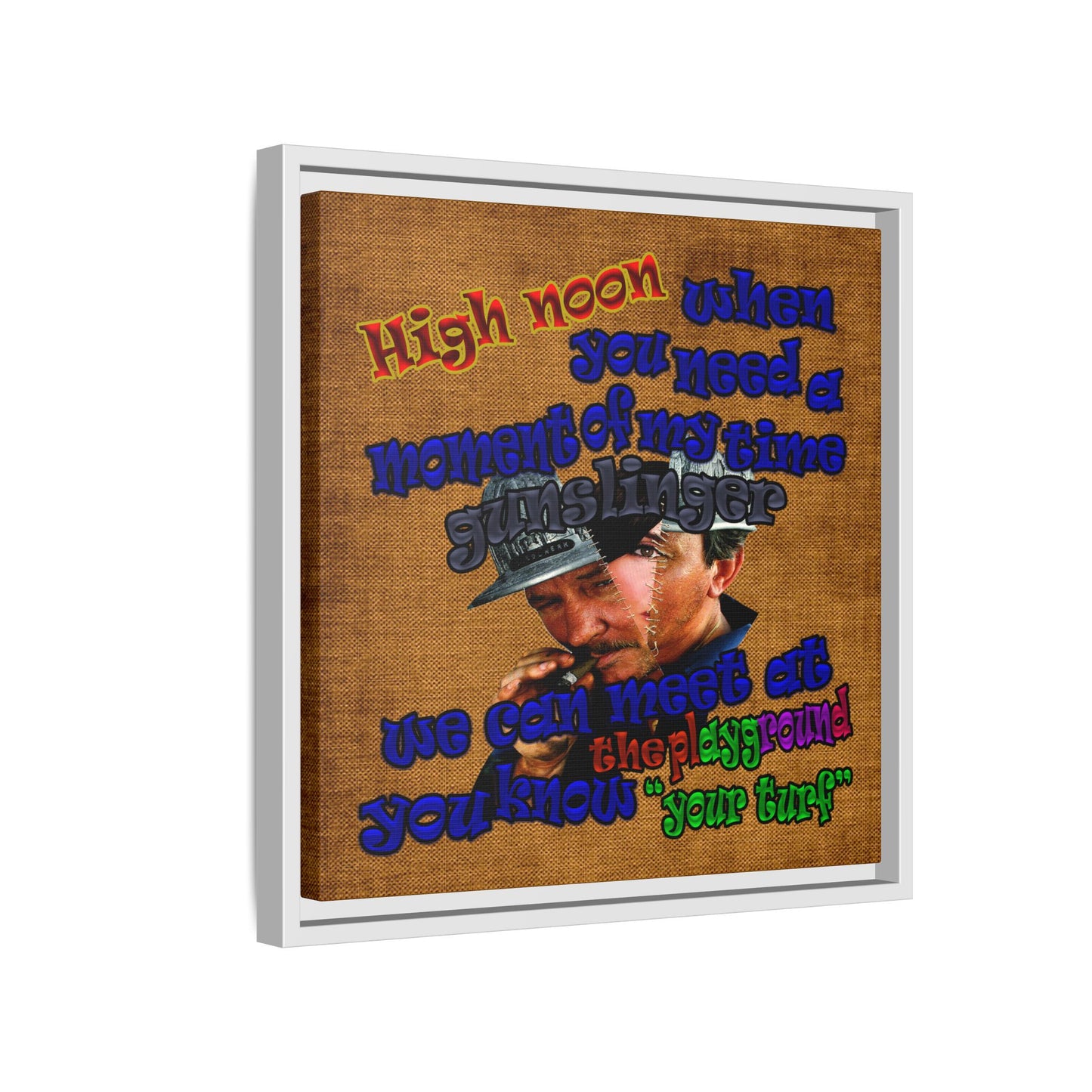 high noon - framed canvas art (brown papyrus)