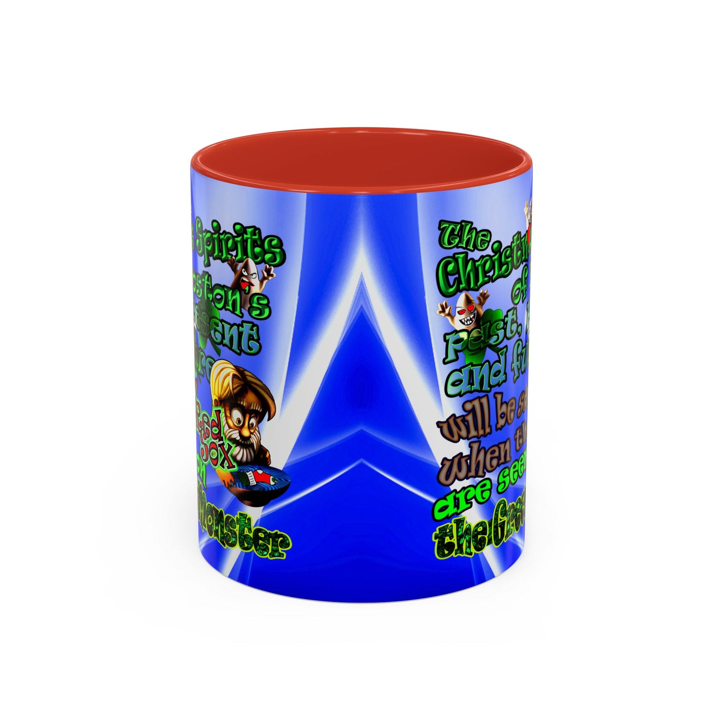christmas spirits of boston - Accent Mug (blue-white wave)