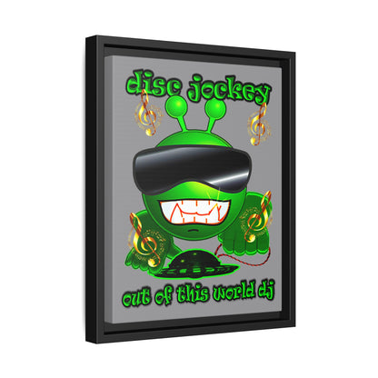 disc jockey - framed canvas art (grey)