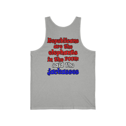 donkeys and elephants - Unisex Jersey Tank
