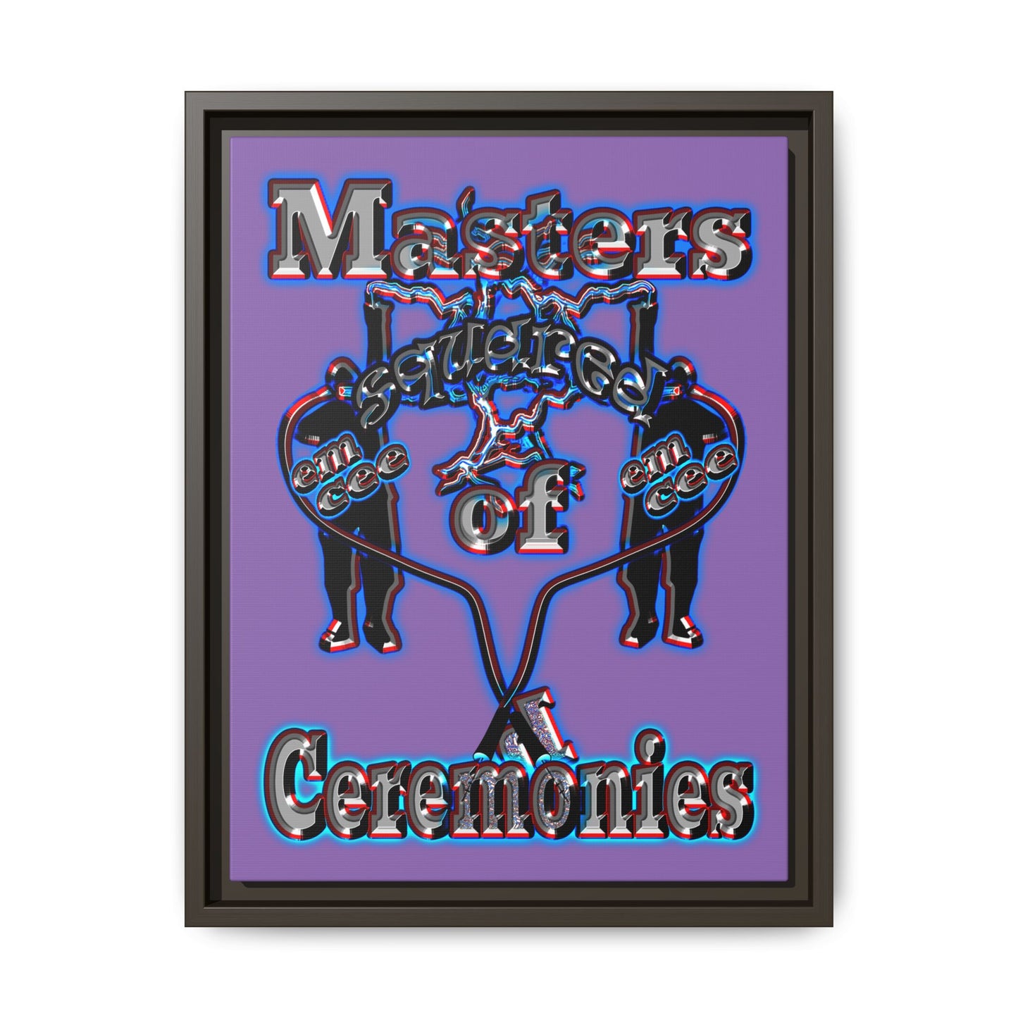 em cee squared - framed canvas art (light purple)