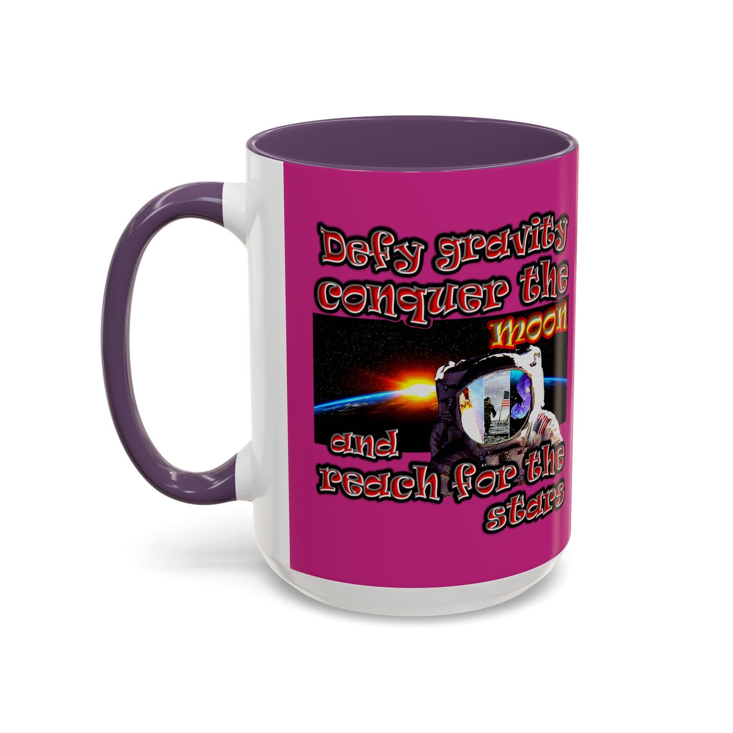 defy conquer reach - Accent Mug (pink)