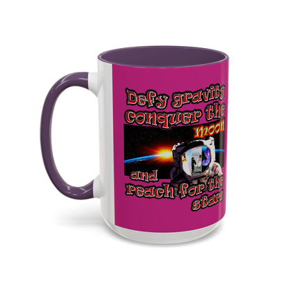 defy conquer reach - Accent Mug (pink)