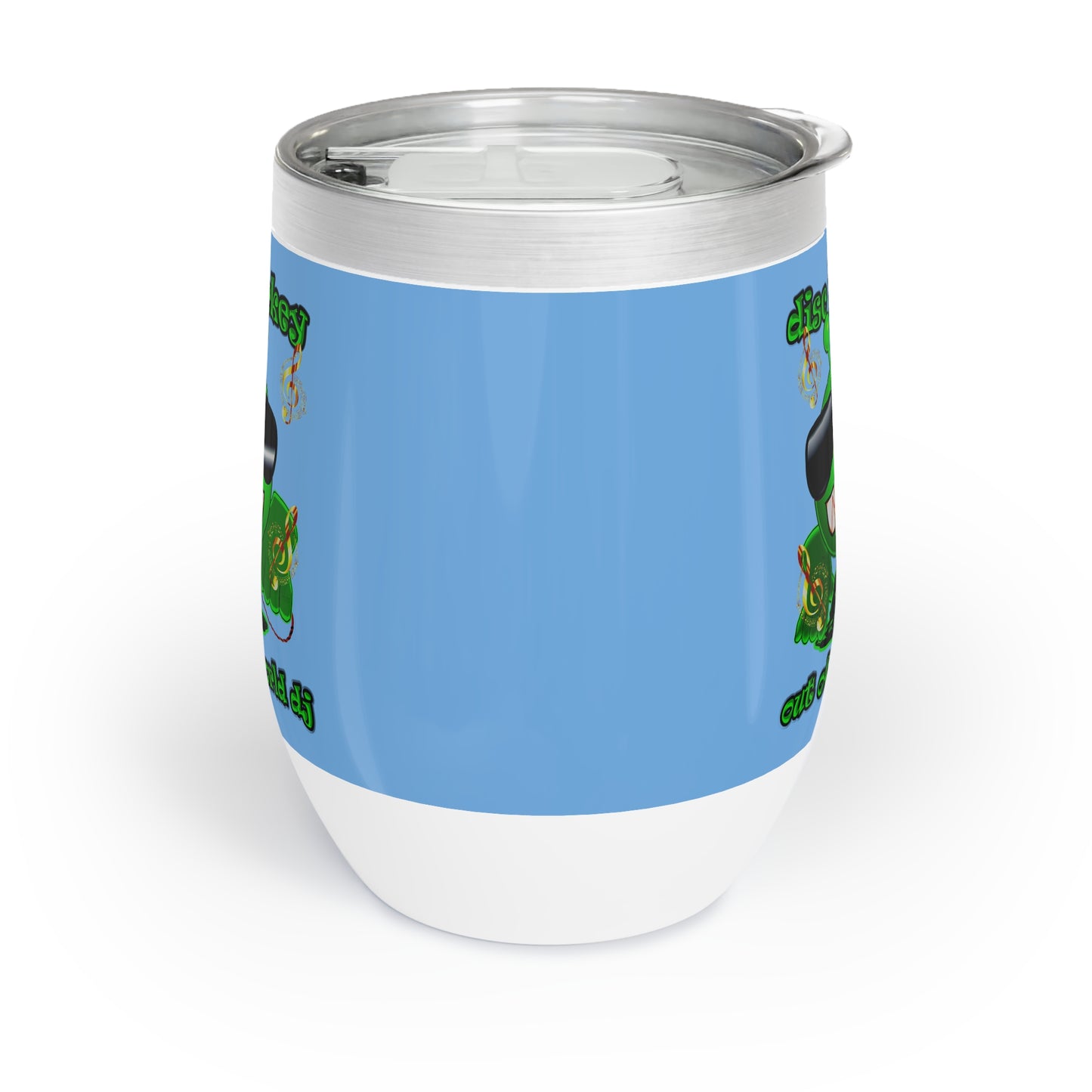 disc jockey - Chill Wine Tumbler (light blue)