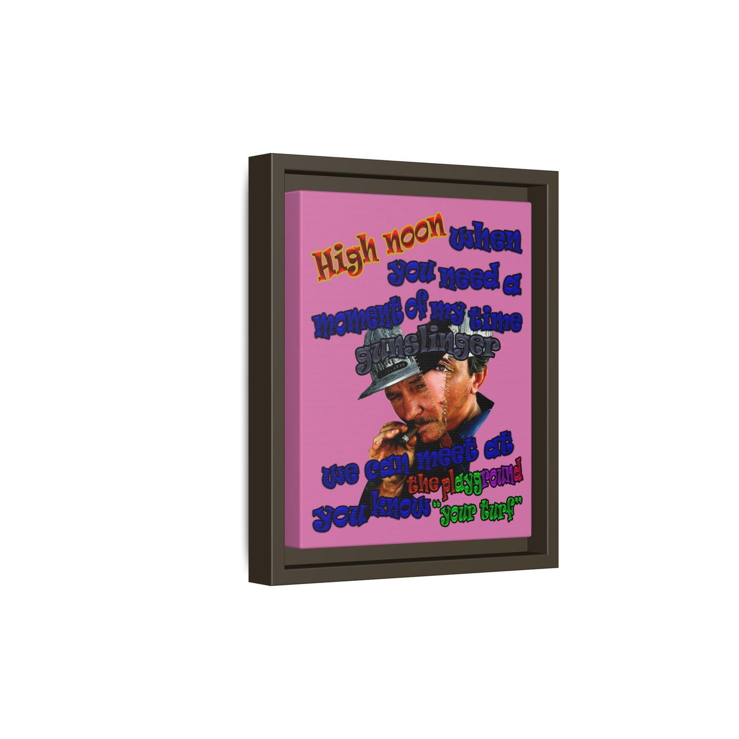 high noon - framed canvas art (light pink)