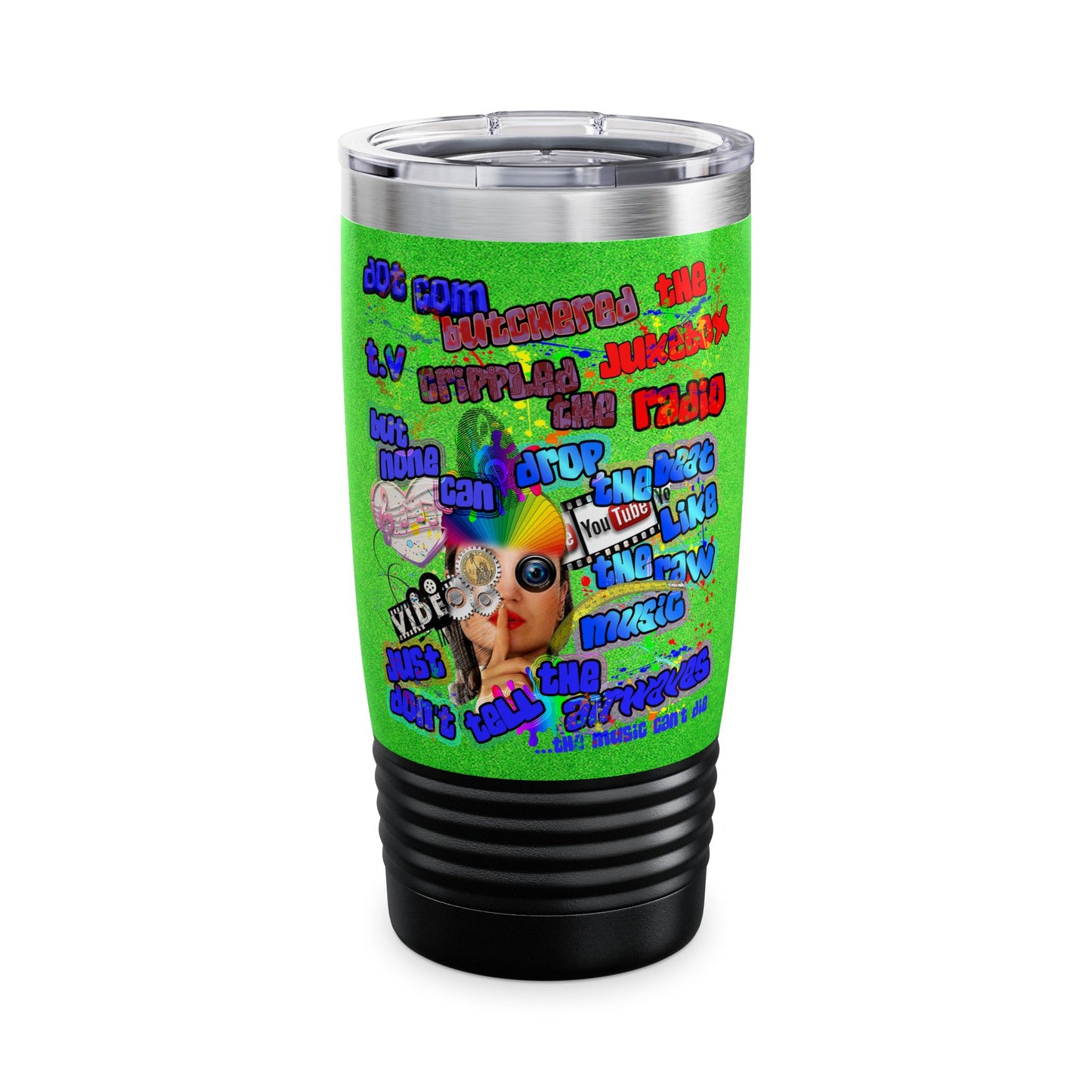 drop the beat - Ringneck Tumbler, 20oz  (green turf)