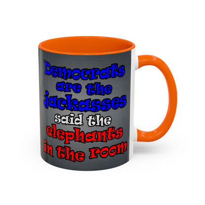 donkeys and elephants - Accent Mug (grey-light grey)