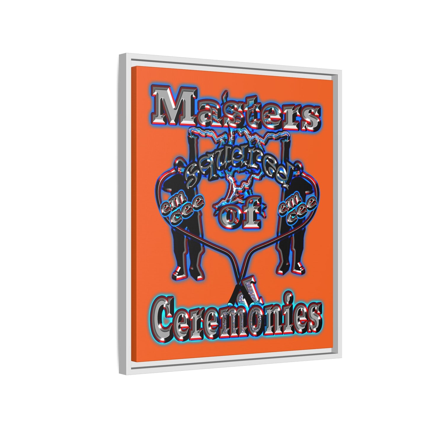 em cee squared - framed canvas art (orange)