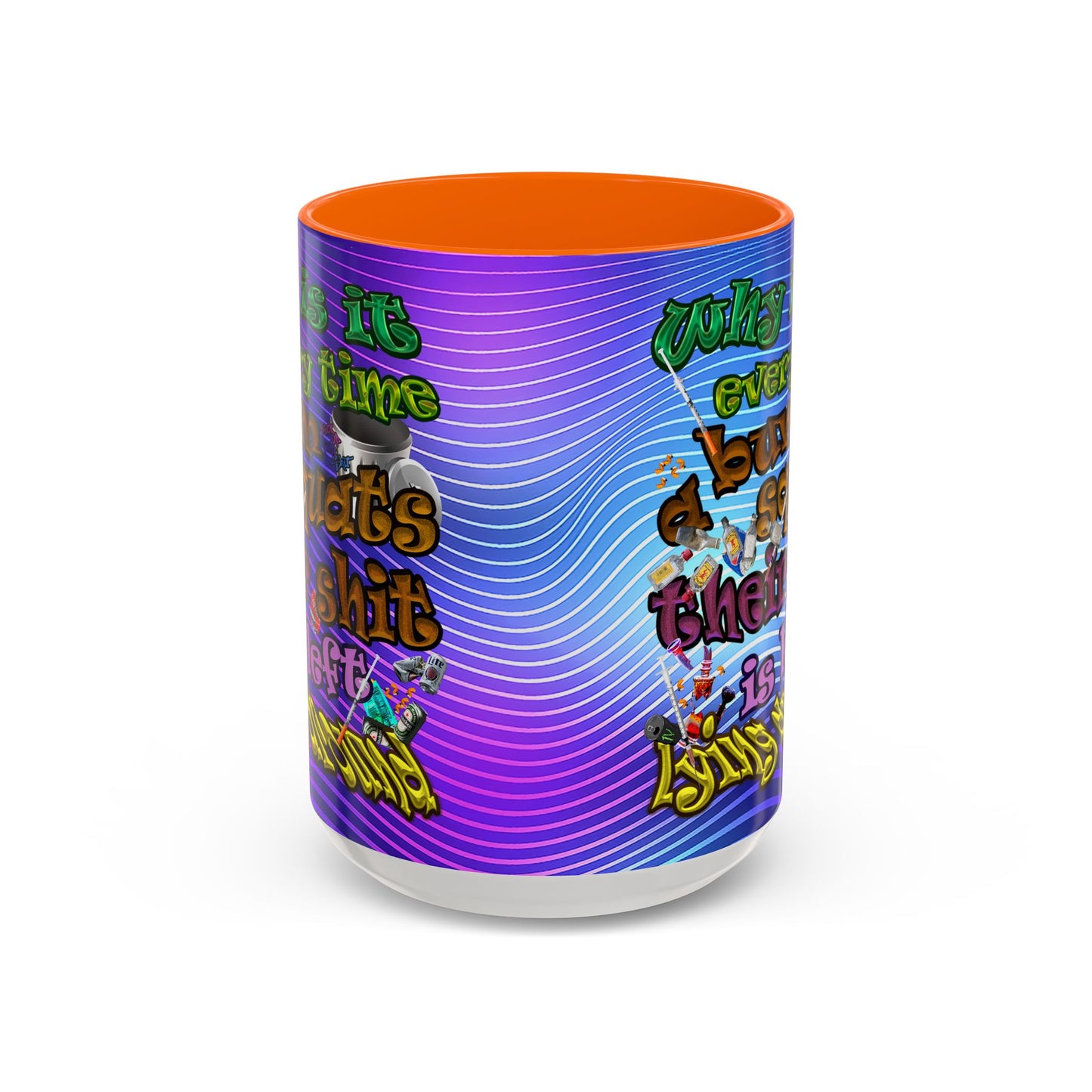 the bum's shit - Accent Mug (purple wave)